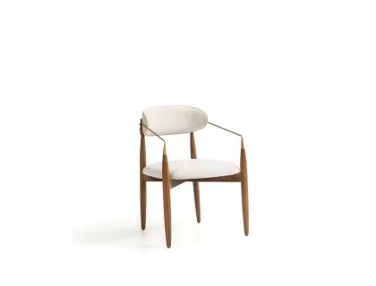 Monet metal wooden chair with gold arms