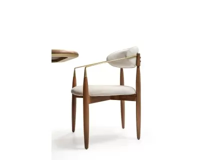 Monet metal wooden chair with gold arms