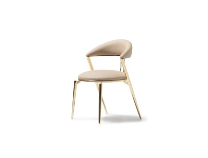 Linex kollu gold metal lüks deri sandalye
