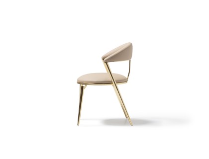 Linex kollu gold metal lüks deri sandalye