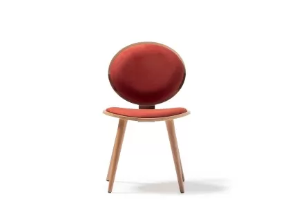 Vegas round wooden walnut chair