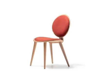 Vegas round wooden walnut chair