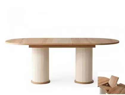 Bohemian extendable walnut oval dining table