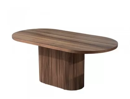 Dante walnut oval dining table bohemian