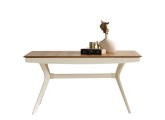 Camel extendable walnut-ecru rectangular dining table