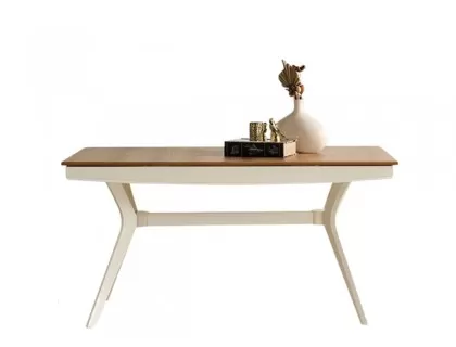 Camel extendable walnut-ecru rectangular dining table