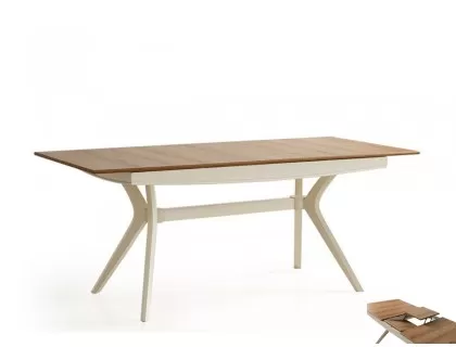 Camel extendable walnut-ecru rectangular dining table