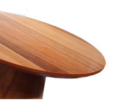 Ceviz kaplama masa konik ayak 100cm çap