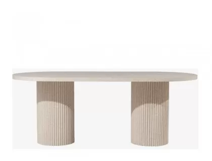 travertine pattern oval dining table bohemian
