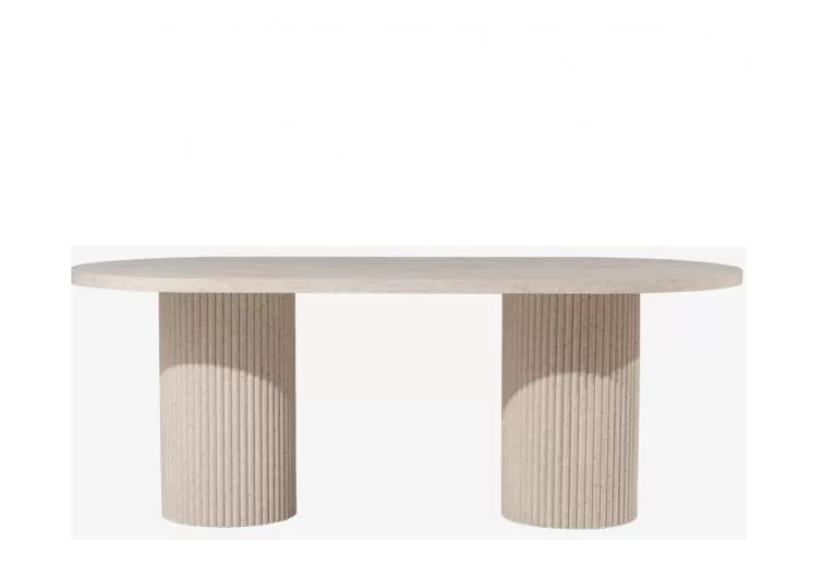 travertine pattern oval dining table bohemian