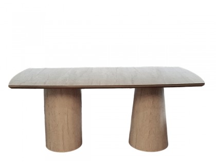 Traverten kavis masa konik ayaklı 180cm x 90cm