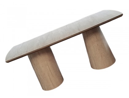 Traverten kavis masa konik ayaklı 180cm x 90cm
