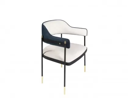 Black metal luxury chair with design arms
