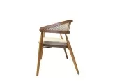 Gazel wicker arm wooden chair