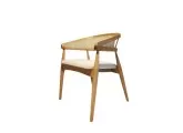 Gazel wicker arm wooden chair