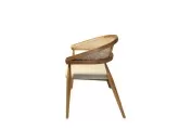 Gazel wicker arm wooden chair