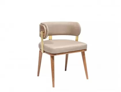 Gold metal luxury chair with midgart arms