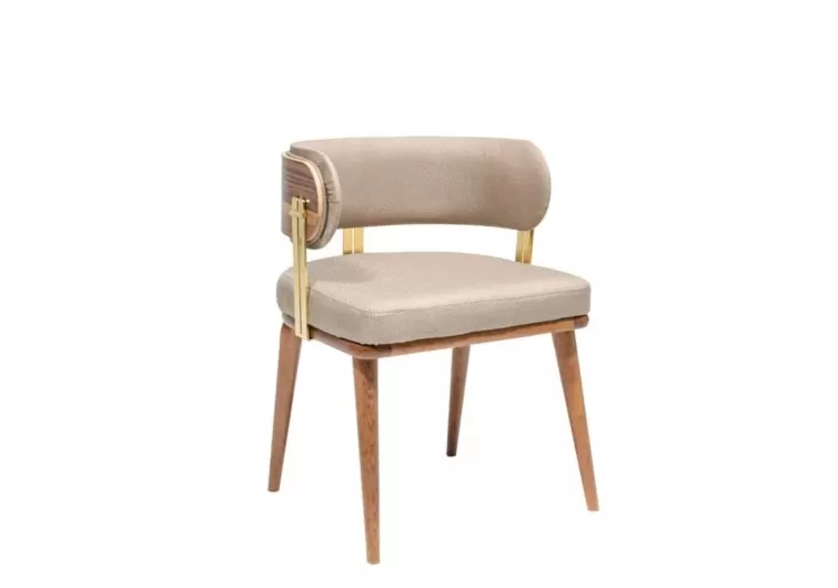 Gold metal luxury chair with midgart arms