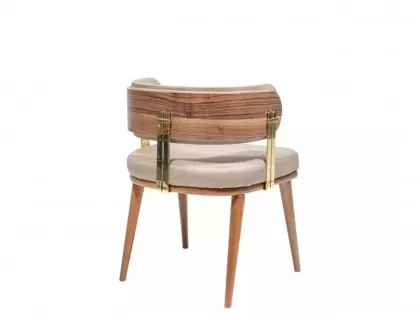 Gold metal luxury chair with midgart arms