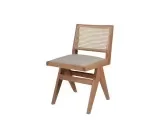 Rhodes wooden chair with wicker