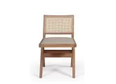 Rhodes wooden chair with wicker