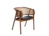 Rower sandalye buhar bükme ahşap hasırlı rattan