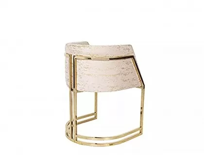 Gold metal luxury chair with rubb arms