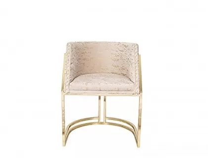 Gold metal luxury chair with rubb arms